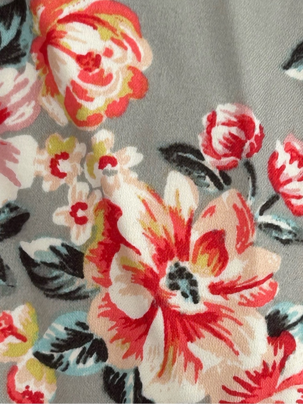 LC Lauren Conrad Summer Grey Cutout Pleated Floral Cap Sleeve Dress Size 6 - Picture 4 of 8